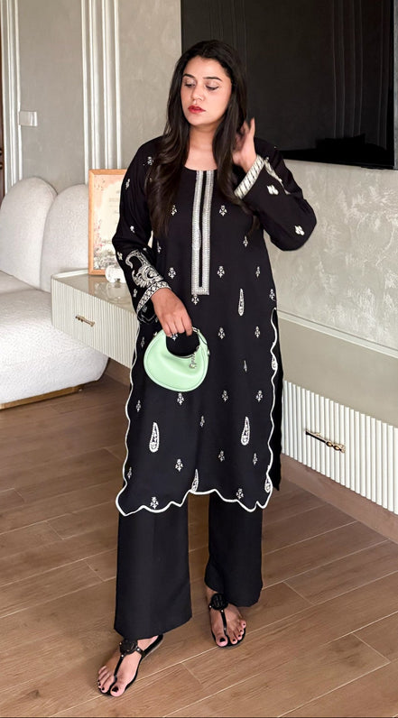 Diva Black Embroidered