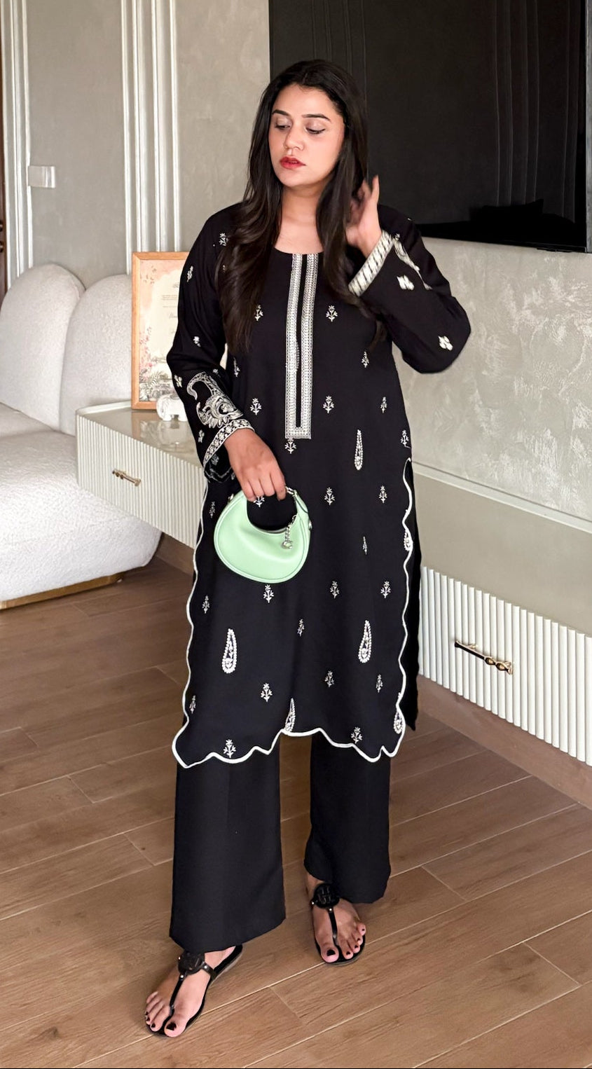 Diva Black Embroidered