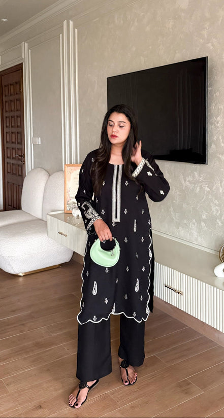 Diva Black Embroidered