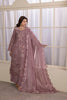 Dusty mauve floral embroidered 3 piece Pakistani suit with cutwork dupatta - photo 6