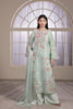 Mint green embroidered organza 3 piece suit for women, formal wear - photo 3